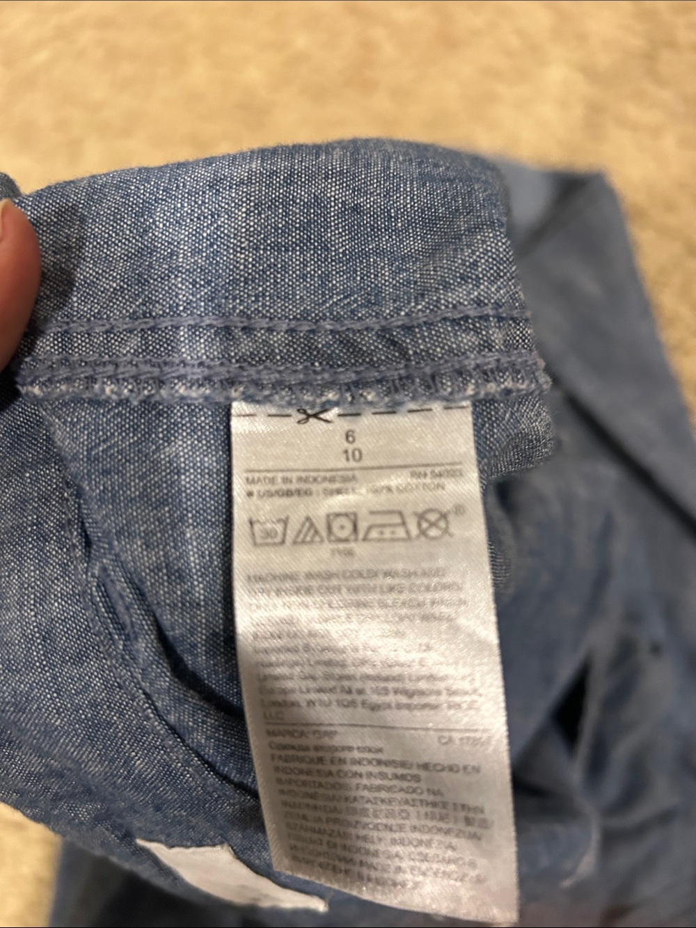 GAP Chambray Wide-Leg Trousers - Denim Blue - Picture 8 of 10